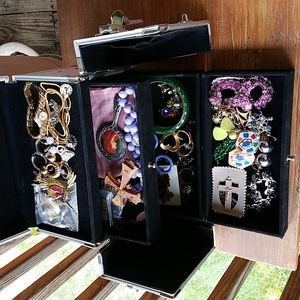 Vintage Mix Jewelry & Trunk Style Box